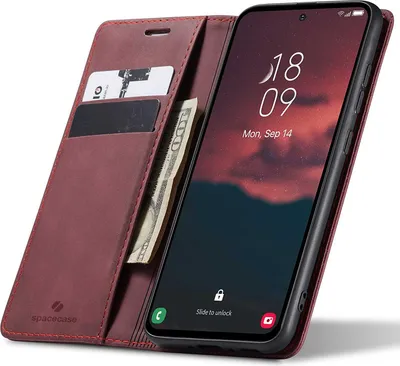 Obrázok produktu pre SPACECASE Peňaženkové flipové puzdro pre Galaxy A54 5G Red