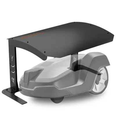 Produktbild von Mähroboter Garage Metall 70x55x41 cm – wetterfester Unterstand, UV- & Regenschutz, Bogendach, universal für Rasenmähroboter, schwarz