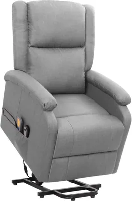Image de Fauteuil de massage inclinable Gris clair Tissu