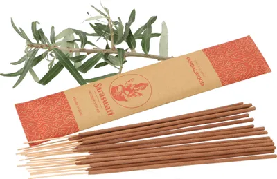 Produktbild von Saraswati Räucherstäbchen, Balinesische Räucherstäbchen - Sandelholz, Braun, 25*5*0,5 cm, Räucherstäbchen aus Bali