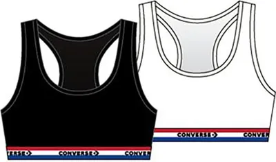 Image de Converse Kids Racerback Top 2 unités Noir 13-15 ans Filles Noir 13-15 ans