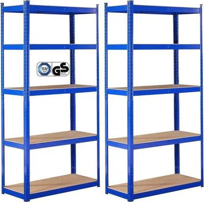 Produktbild von Famanu Regalsystem Set aus 2 stabilen Regalen mit MDF-Platten - 180 x 90 x 40 cm