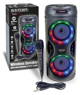 Produktbild von Bontempi kabelloser Lautsprecher Karaokeset mit Mikrofon und Lichteffekten