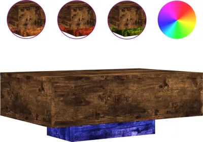 Produktbild von vidaXL Couchtisch mit LED-Leuchten Räuchereiche 85x55x31 cm