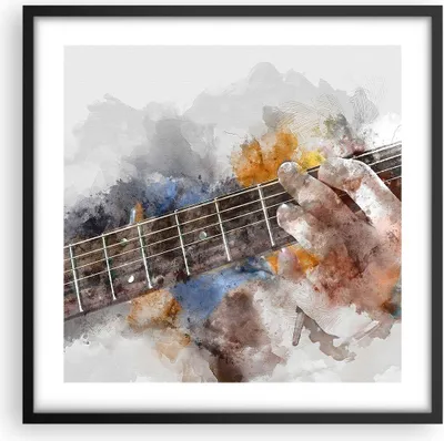 Produktbild von Gerahmtes Poster - Schwarzer Rahmen - Gitarre Musik - 50x50 cm - Wand Bild - Wanddeko - Wandbilder - Kunstposter - Wandposter - Bilderrahmen - Bilder - Kunstdruck - Wandbild - P2BAC50x50-3448