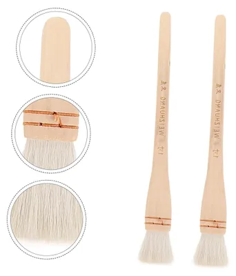 Produktbild von 2 Stück Malerpinsel mit Holzgriff für Acryl- und Ölfarben, geeignet für Anfänger im Kunsthandwerk