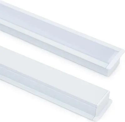 Produktbild von Aluminiumprofil Einbau für LED Streifen bis 25 mm Weiß 2 m Weiß transluzent
