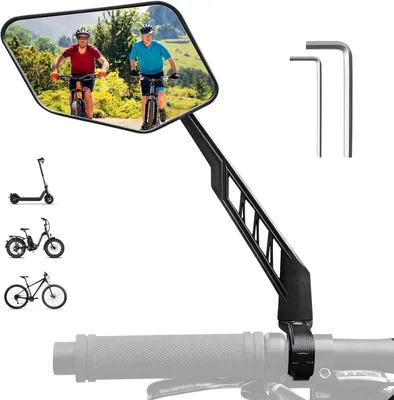 Produktbild von Fahrradspiegel links – Lenkerspiegel – Rückspiegel für Fahrrad und E-Bike – 360° verstellbar – für Fahrräder, E-Bikes und Roller – Schwarz