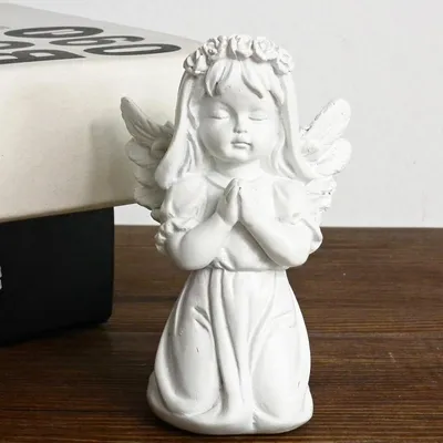 Engelfigur aus Kunstharz, 7 x 11 cm, 130 g, für Dekoration