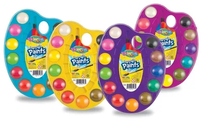 Productafbeelding van Palette met waterverf en penseel, 12 kleuren