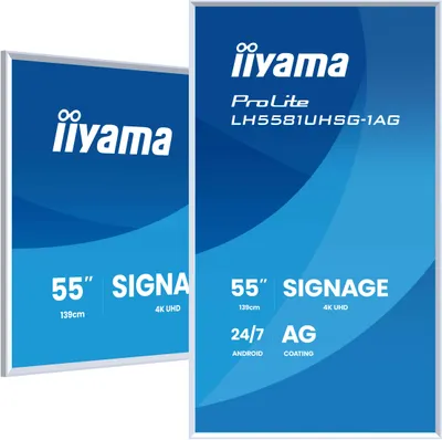 Produktbild von iiyama LH5581UHSG-1AG, Digital Signage Flachbildschirm, 138,7 cm (54.6"), 3840 x 2160 Pixel, WLAN, 24/7