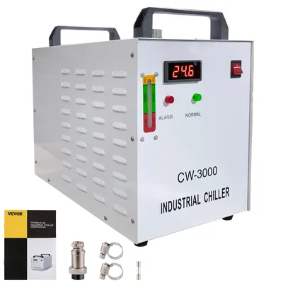 Produktbild von VEVOR 9L Tank-Wasserkühler CW-3000DG Thermolyse Industrieller Wasserkühler Wasserkühlungskühler für 60W 80W CO2-Glaslaserröhrenkühler