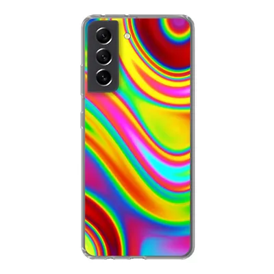 Produktbild von MuchoWow® Handyhülle Schutzhülle Hülle für Samsung Galaxy S21 FE Kunst - Wellen - Farben - Psychedelisch Silikon Softcase Handy Hülle - Mobiltelefonhülle