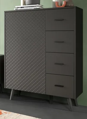 Produktbild von Kommode "Madea" in grau matt Highboard 84 x 114 cm