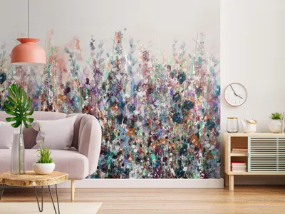 Produktbild von Vlies Fototapete Wiese 400x280 cm Tapeten Wandtapete XXL Natur Blumen Pflanzen wie gemalt b-A-10320-a-b