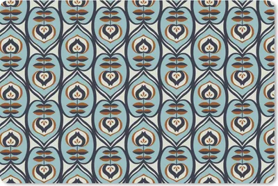 Produktbild von MuchoWow® Schreibtischunterlage Retro - Blume - Muster 60x40 cm - XXL Mauspad - Großes Mauspad