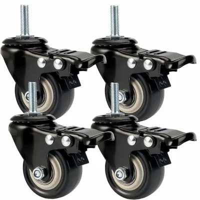 Obrázek produktu pro Sada čtyř otočných koleček na nábytek s brzdou, rozměry 8 mm x 25 mm