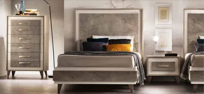 Produktbild von Schlafzimmer Set Bett Nachttische Kommode Stil Garnitur Italienische Möbel 4 tlg
