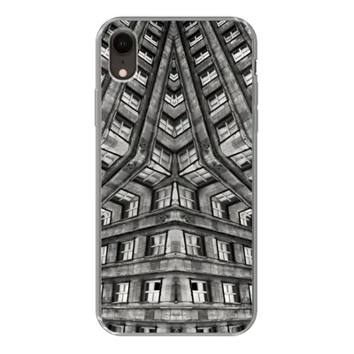 Produktbild von MuchoWow® Handyhülle Schutzhülle Hülle für iPhone XR Kunst - Schwarz - Weiß - Psychedelisch Silikon Softcase Handy Hülle - Schutzdeckel