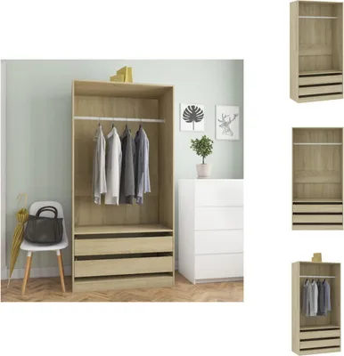 Produktbild von vidaXL Kleiderschrank Sonoma-Eiche 100x50x200 cm Holzwerkstoff -  Kleiderschränke