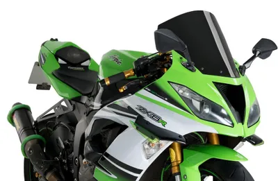 Produktbild von Windschild Puig R-Racer-Scheibe 370 x 350 mm mit ABE für Kawasaki ZX-6R Ninja, ZX-6R 636 Ninja Bj. 2013 - 2023