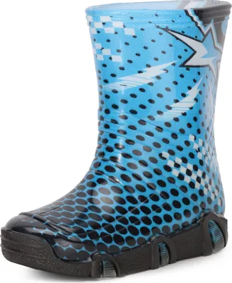 Produktbild von Ladeheid Kinder Mädchen Jungen Gummistiefel Gefüttert Swk2020BW (Blau Punkte 37, 25/26)