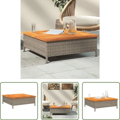 Zdjęcie produktu dla Stół ogrodowy Living Store szary 70x70x25 cm rattan i drewno akacjowe