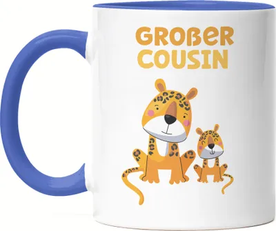Produktbild von Großer Cousin Tasse Blau Löwen Cousin Familien Family Love Liebe Geborgenheit Beschützer Cousins Zusammenhalt