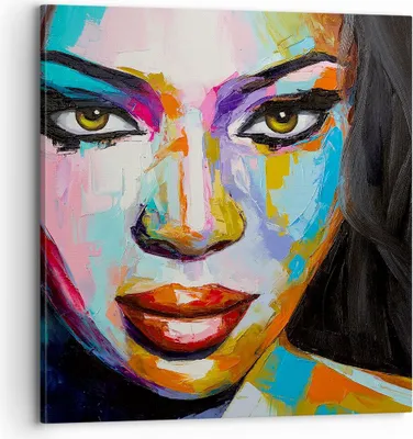 Produktbild von Bild auf Leinwand - Leinwandbild - Mädchen Gesicht - 70x70cm - Wand Bild - Wanddeko - Wandbilder - Leinwanddruck - Bilder - Kunstdruck - Wanddekoration - Leinwand bilder - Wandkunst - AC70x70-3447