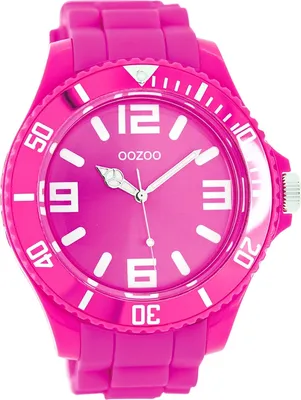 Produktbild von Oozoo Armbanduhr pink Silikon Vintage Series Damen-Herren Analog-Quarzuhr UOC4166A