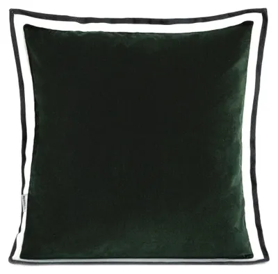 Zdjęcie produktu dla HOMLA Poszewka SOREA bawełniana zielona z ozdobnym obszyciem 45x45 cm