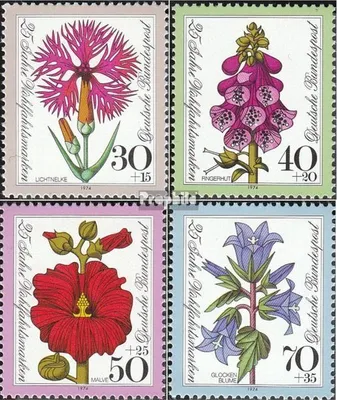 Produktbild von Briefmarken BRD (BR.Deutschland) 1974 Mi 818-821 (kompl.Ausgabe) postfrisch Blumen