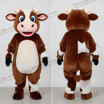Produktbild von Weiße MASTICOT gescheckte Hereford-Kuh-Maskottchen mit kastanienbraunem Fell
