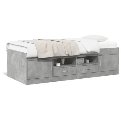 Produktbild von vidaXL Tagesbett mit Schubladen ohne Matratze Betongrau 100x200 cm