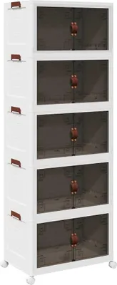Produktbild von vidaXL Aufbewahrungsbox mit Rädern Stapelbar 5-stöckig 75L 64x40x179cm