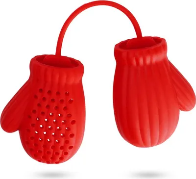 Produktbild von Teesieb - 22 cm - Spülmaschinenfest - Silikon - Teefilter Handschuh Rot