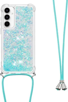 Produktbild von Samsung Galaxy A57 Hülle - Coverup Liquid Glitzer Back Cover mit Handykette - Hellblau