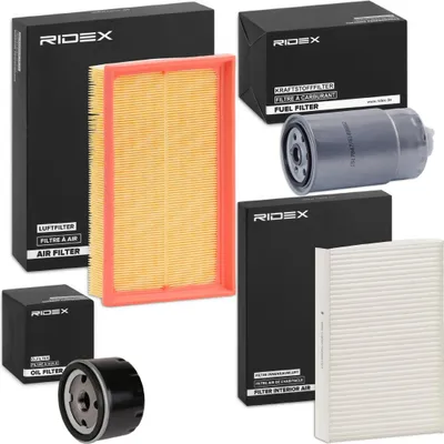 Produktbild von RIDEX Filterset Inspektionspaket Filtersatz für RENAULT Clio III Schrägheck (BR0/1, CR0/1) CLIO II (BB0/1/2, CB0/1/2) TWINGO II (CN0)
