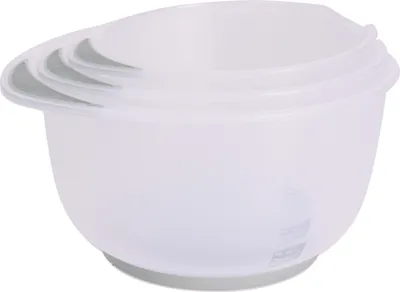 Immagine prodotto di Set di 3 ciotole per mescolare Excellent Houseware, plastica, 16/19/22x12 cm, trasparente/grigio