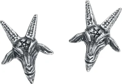 Produktbild von Alchemy Gothic Ohrstecker-Set Damen Baphomet Studs silberfarben Standard