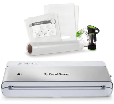 Produktbild von FoodSaver VS0100X, Silber, Weiß, Vakuum-Dichtung, Drehregler, 1 Stück(e)