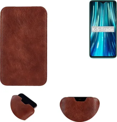 Produktbild von K-S-Trade Schutzhülle Handyhülle kompatibel mit Xiaomi Redmi Note 8 Pro Handytasche Kunstleder Sleeve in braun
