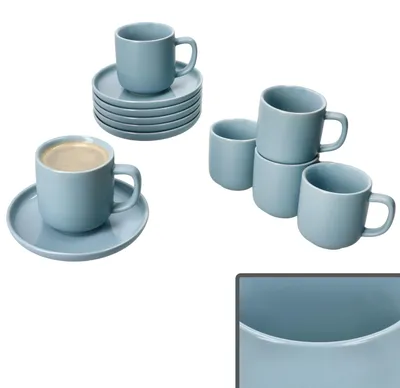 Obrázek produktu pro Ritzenhoff sada 6 šálků a podšálků na espresso Jasper šedomodrá pro 6 osob