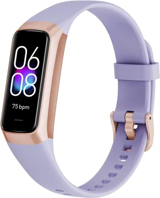 Obrázok produktu pre Fitness náramok – inteligentné hodinky, pánsky/dámsky model, 24-hodinové monitorovanie srdcovej frekvencie a spánku, monitorovanie hladiny kyslíka v krvi, viac ako 20 športových režimov, AMOLED displej, krokomer, vodotesnosť IP67, farba: fialová