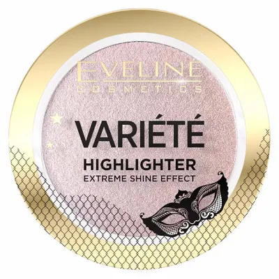 Zdjęcie produktu dla Eveline Cosmetics Variete – rozświetlacz, błyszczące wykończenie, Odcień 01 – Pakiet 3 szt.