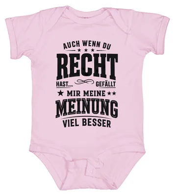 Produktbild von Auch wenn du Recht hast meine Meinung gefällt mir Statement Sarkasmus Baby Body, Pink, 3/6