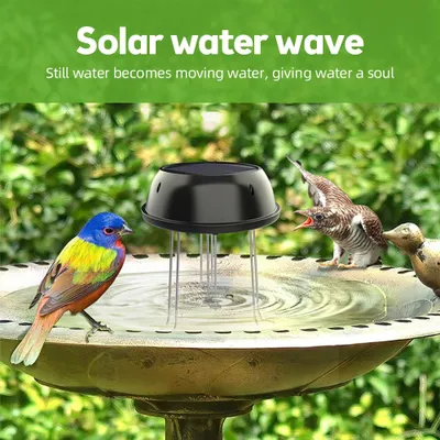 Image de Solaire pour Bain d'Oiseau Agitateur d'Eau Rond 5V 0.5W Solaire pour Décoration de Jardin Décoration d'Etang Sans Batterie