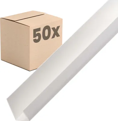 Produktbild von PROTEKTOR 3741 U-Profil PVC, Einfassprofil Gipskarton 12,5cm 250cm, 50 Stück Weiß Kantenschutz Trockenbau