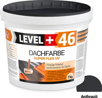 Produktbild von Dachfarbe elastische Sockelfarbe Dachlack UV-beständig Super Flex 7Kg Anthrazit LEVEL+ RM46