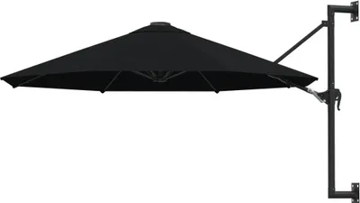Produktbild von Sonnenschirm zur Wandmontage mit Metall-Mast 300 cm Schwarz